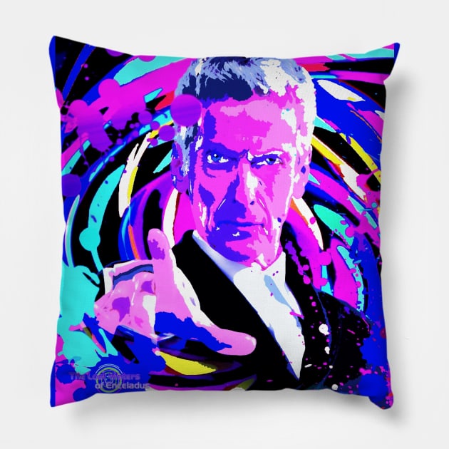 swirl 12th Doctor Pillow by EnceladusWaters