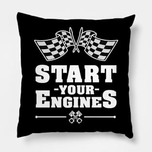 'Start Your Engines' Cool Car Racing Gift Pillow