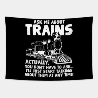 Trains Locomotive Railroad Trainspotter Tapestry