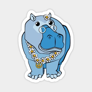 Blue Hippy Hippo Magnet