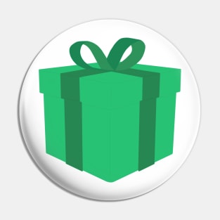 Green gift box Pin