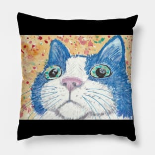 Cute blue cat face Pillow