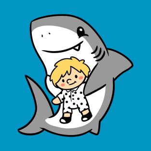 Shark Pup Morgan & Their Doll (Light Tones, Shag, Romper) T-Shirt