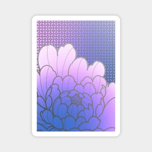 purple peony and wallpaper pattern Magnet