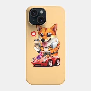 Driving Cute Corgi Phone Case