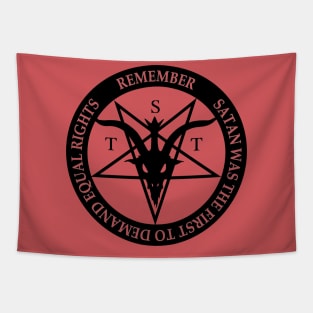 Satan Demands Equal Rights (black) Tapestry