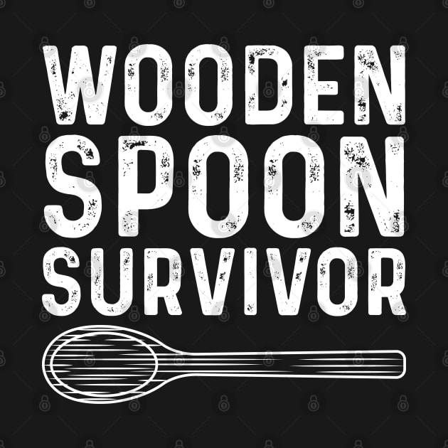 Wooden Spoon Survivor - Funny Italian Gift for Him Vintage by TeeTypo