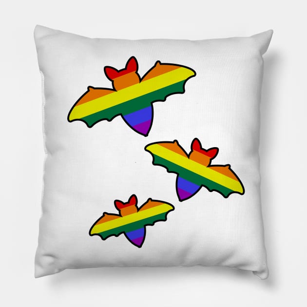 LGBTQ Halloween Bats Pillow by LunaMay