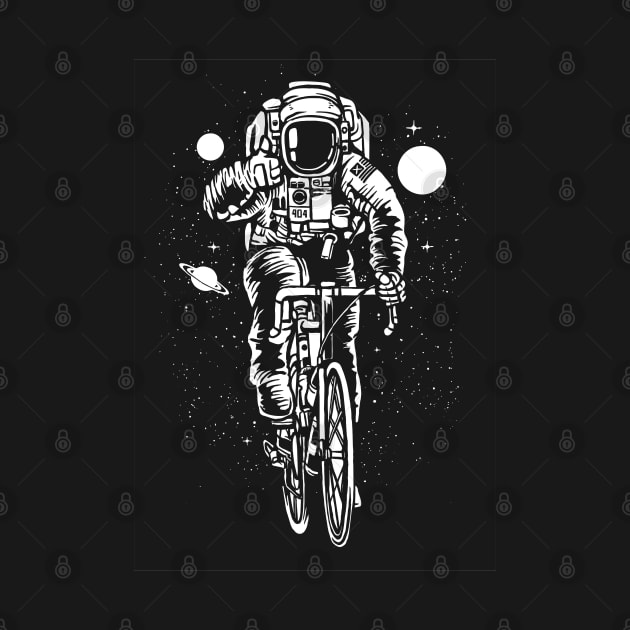 Astronaut Riding Bicycle Funny Science Hipster Design by stockwell315designs