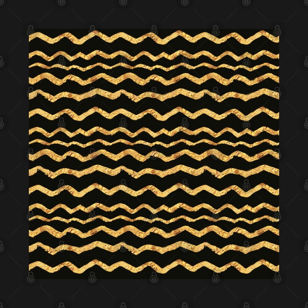 Gold Zigzag Pattern on Black by machare