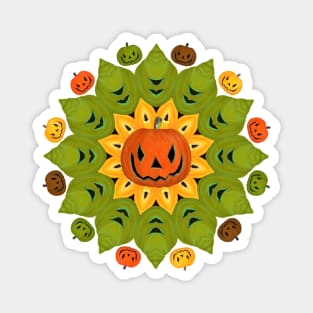 Jack-O-Lantern Halloween Flower Magnet