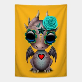 Day of the Dead Sugar Skull Baby Dragon Tapestry