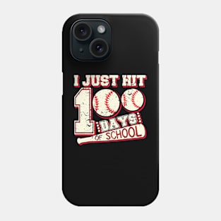 I Just hit 100 Days of School Happy Baseball Lover Phone Case