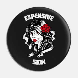 Expensive Skin Girl With A Rose Tattoo Lover Pin