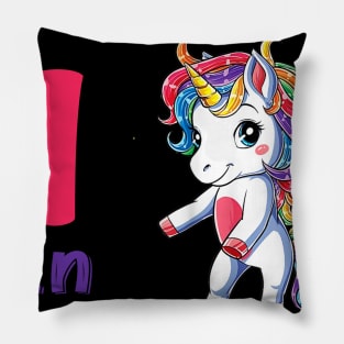 I Turned 1 in quarantine Cute Unicorn Pillow