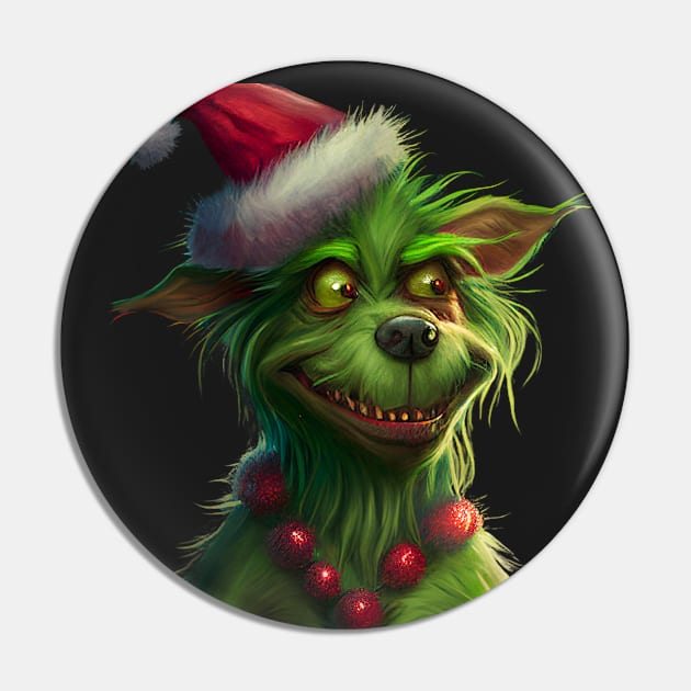 Grinch Dog Pin by AbstractArt14