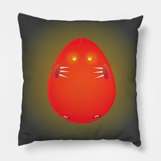 The egg is red. Demonic hell chick Pillow