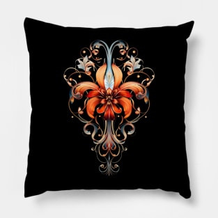 Ornamental Lily Design Pillow