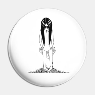 Girl with spiders Pin