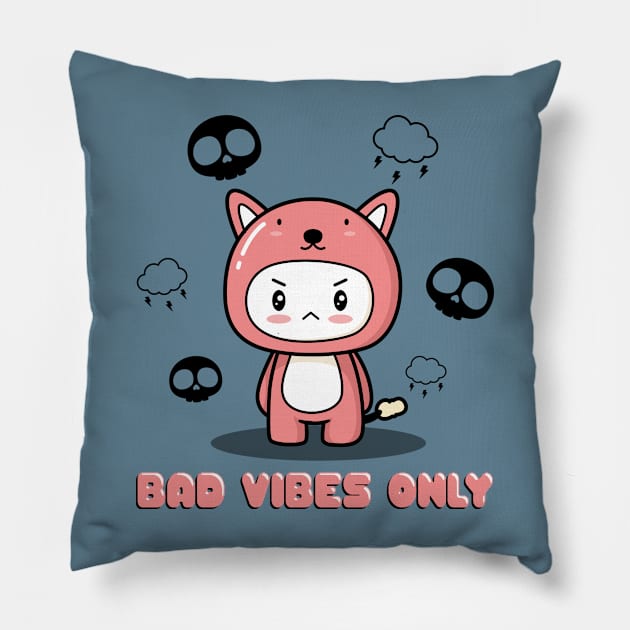 Bad Vibes Only Pillow by Nonconformist