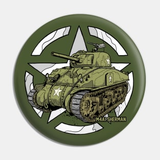 Sherman M4A1 WWII Army Tank History Pin