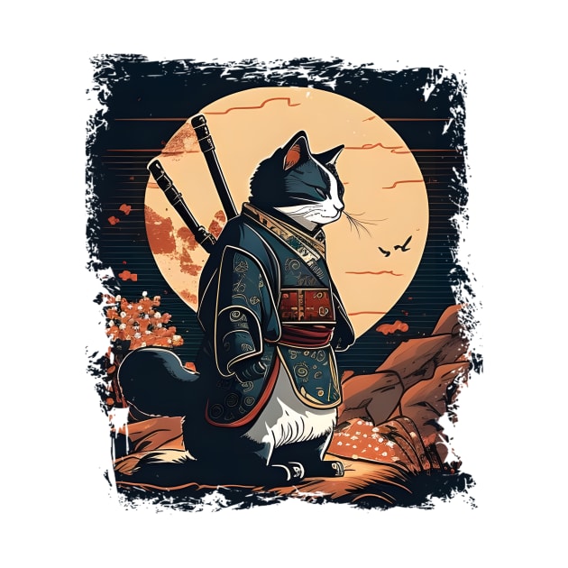 Japanese Cat Samurai Katana Catana - Love Cats by Lisa L. R. Lyons
