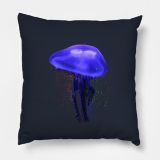 Blue Electric Jellyfish Pillow