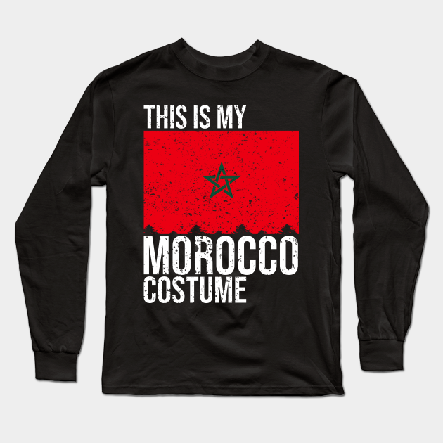 Vintage This Is My Morocco Flag Costume Shirt For Halloween Moroccan Flag Long Sleeve T Shirt Teepublic