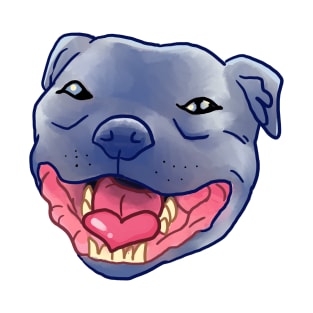 Smiling Blue Staffy Dog (stafford) Staffy T-Shirt