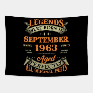 60th Birthday Gift Legends Born In September 1963 60 Years Old Tapestry