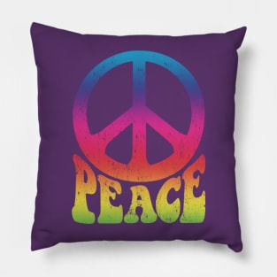 PEACE - Rainbow Pillow