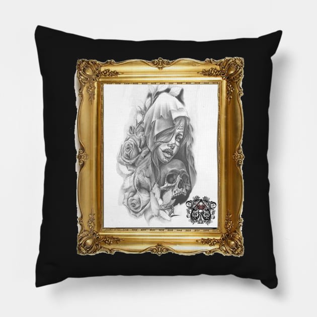 Framed Sketch Pillow by Acez_ink