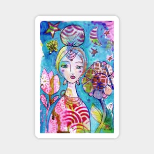 Moon Garden Girl Magnet