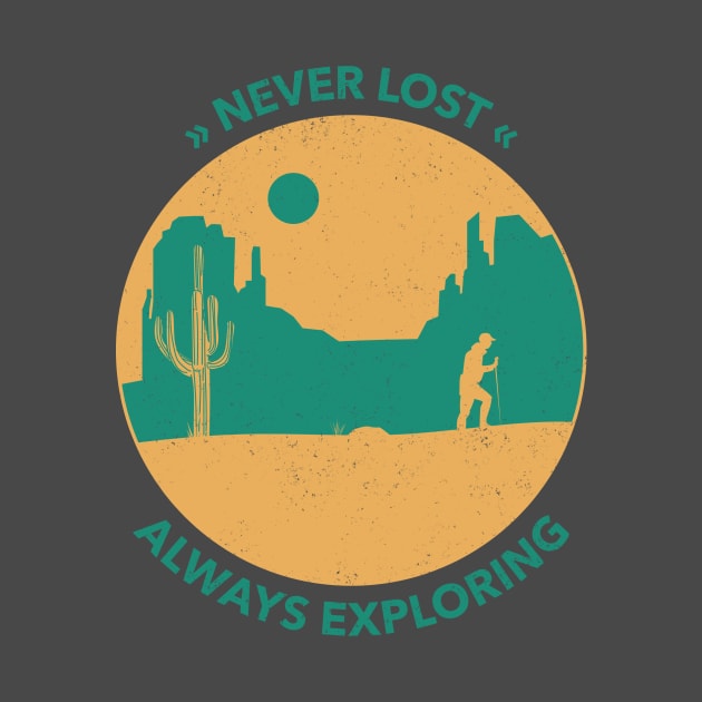 Always Exploring Never Lost by Tip Top Tee's