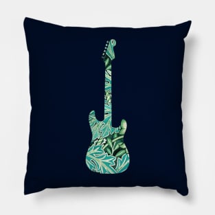 S-Style Electric Guitar Leaves Pattern Pillow