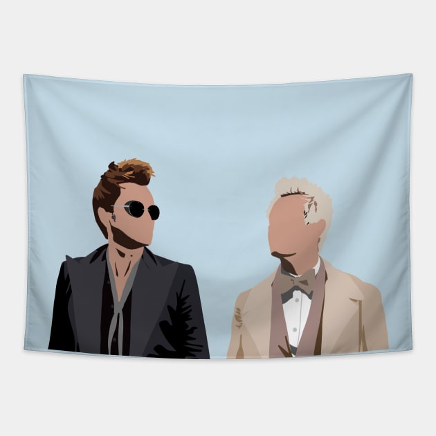 Minimal Good Omens Tapestry by Bleachie