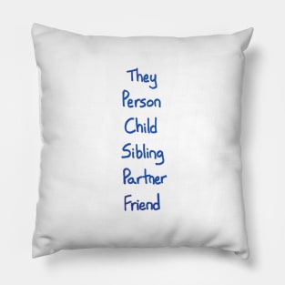 Gender-Neutral Titles (blue) Pillow