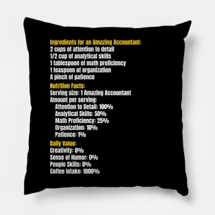 Ingredients for an Amazing Accountant Pillow