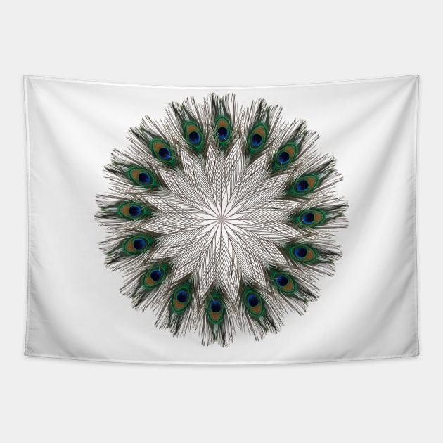 Simple Peacock Mandala Tapestry by burenkaUA