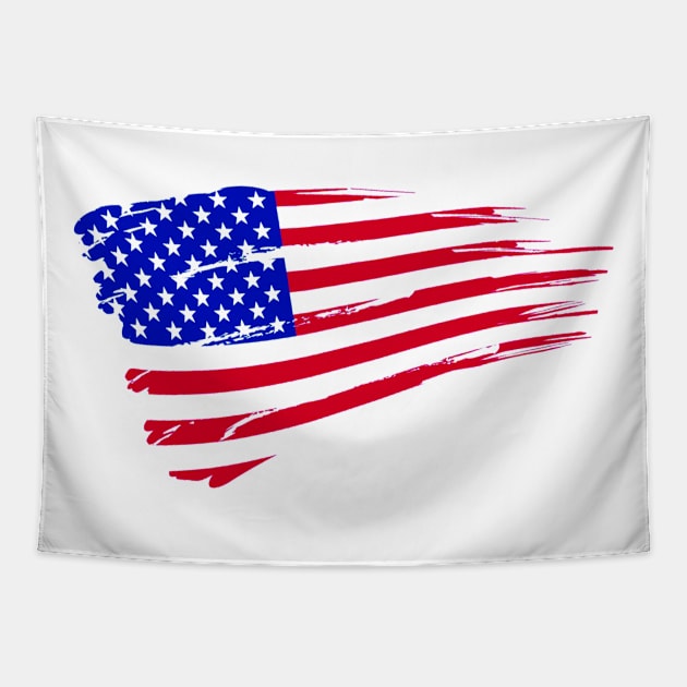 American flag Tapestry by gold package