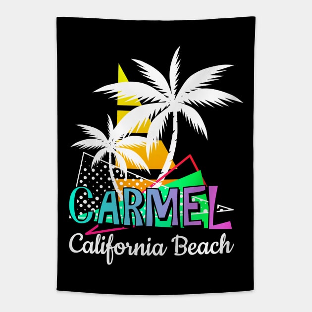 Carmel California Beach – Summer Palm Trees Tapestry by Jahmar Anderson