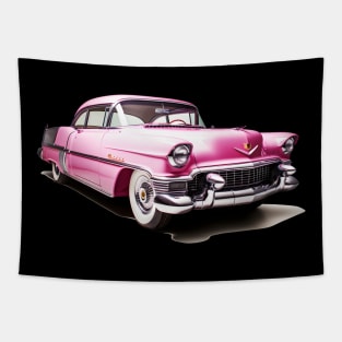 Vintage Pink Cadillac Classic Car in Pristine Condition Tapestry