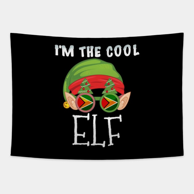 Christmas  I'm The Cool Guyanese Elf - Gift for Guyanese From Guyana Tapestry by Country Flags