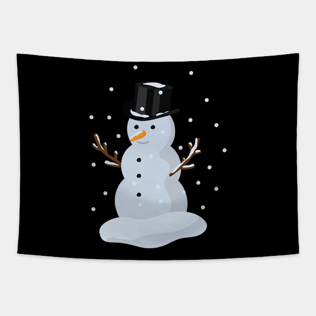 Snowman with top hat Tapestry by holidaystore