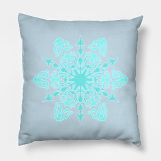 Turquoise Snowflake Pillow