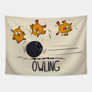 Bowling-Owls Tapestry