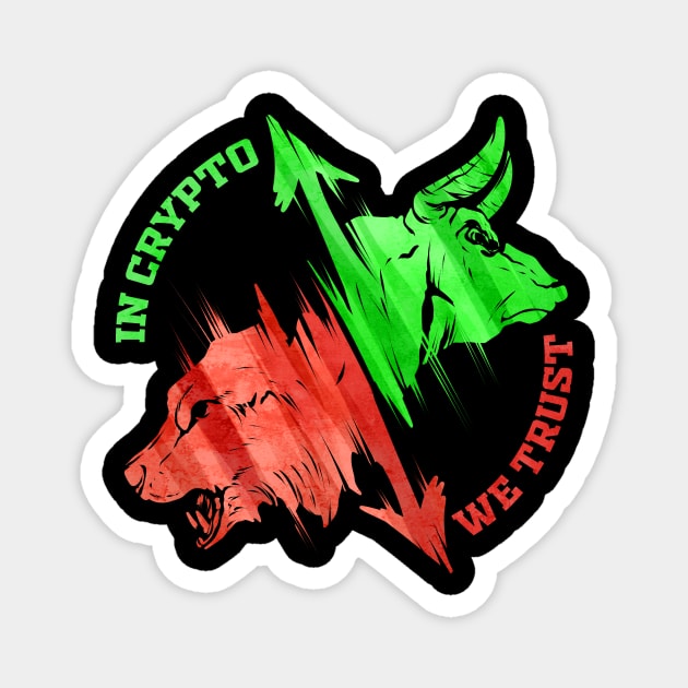 In Crypto We Trust Cryptocurrency Trading Bull Magnet by ChrisselDesigns