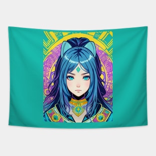 Mystical Cat Girl Tapestry