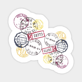 Passport Stamps Collage Magnet