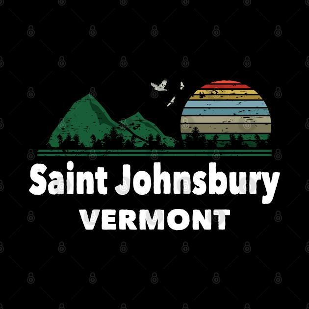 Mountain Sunset Flying Birds Outdoor Saint Johnsbury Vermont by greenrepublicmerch